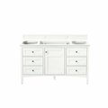 James Martin Vanities Palisades 60in Single Vanity Cabinet, Bright White 527-V60S-BW